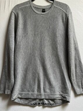 Lululemon Live in Practice Merino Wool Knit Crewneck Sweater Size L Heather Grey